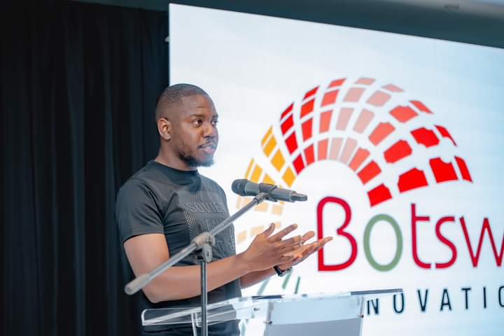 Double A.G Innovations team member speaking at a Botswana Innovations event